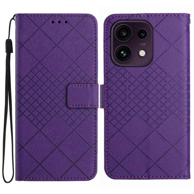 Housse OPPO Reno16 F/FS Folio Losange Embossé Porte-Cartes Violet - photo 29