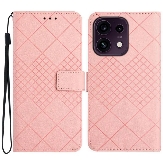 Housse OPPO Reno16 F/FS Folio Losange Embossé Porte-Cartes Rose - photo 36