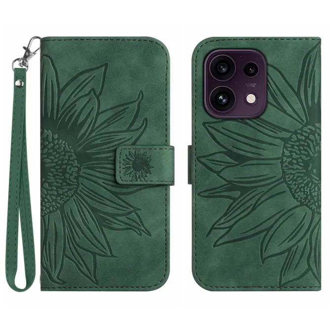 Housse OPPO Reno16 F/FS à Tournesol Embossé avec Porte-Cartes Vert - photo 15