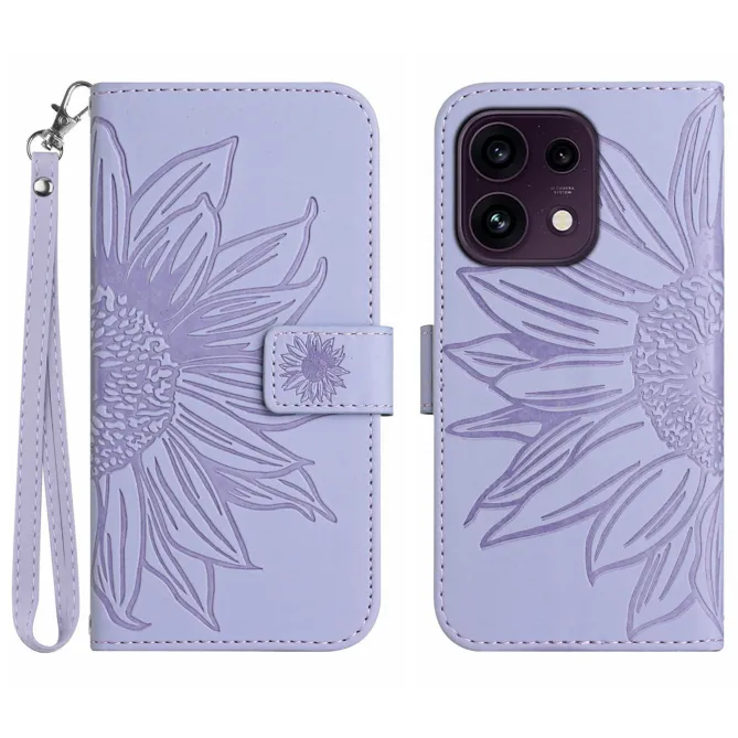 Housse OPPO Reno16 F/FS à Tournesol Embossé avec Porte-Cartes Violet clair - photo 22