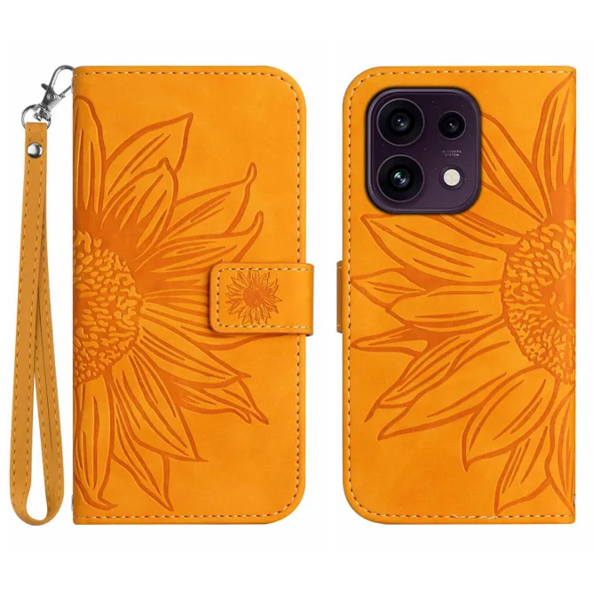 Housse OPPO Reno16 F/FS à Tournesol Embossé avec Porte-Cartes Orange - photo 50