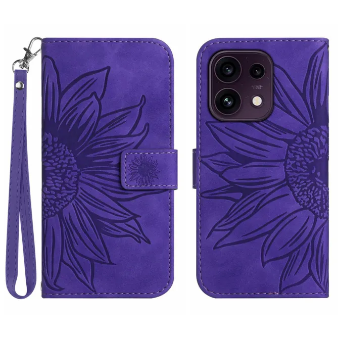 Housse OPPO Reno16 F/FS à Tournesol Embossé avec Porte-Cartes Violet - photo 64