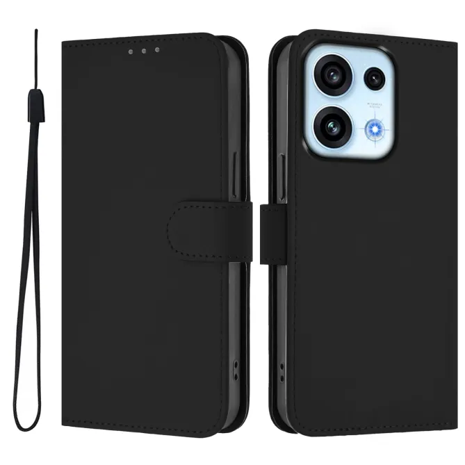 Housse OPPO Reno16 F/FS Sobre avec Rangement Cartes et Cordon Noir