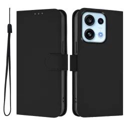 Housse OPPO Reno16 F/FS Sobre avec Rangement Cartes et Cordon Noir