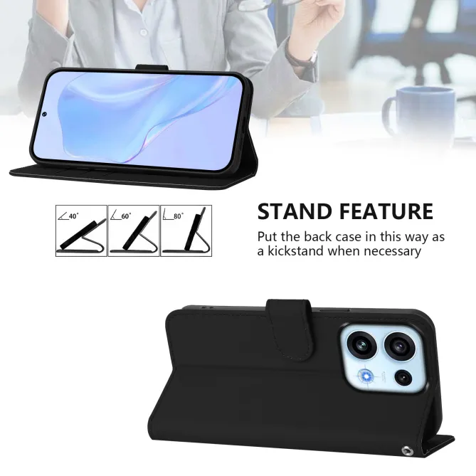 Housse OPPO Reno16 F/FS Sobre avec Rangement Cartes et Cordon Noir - photo 3