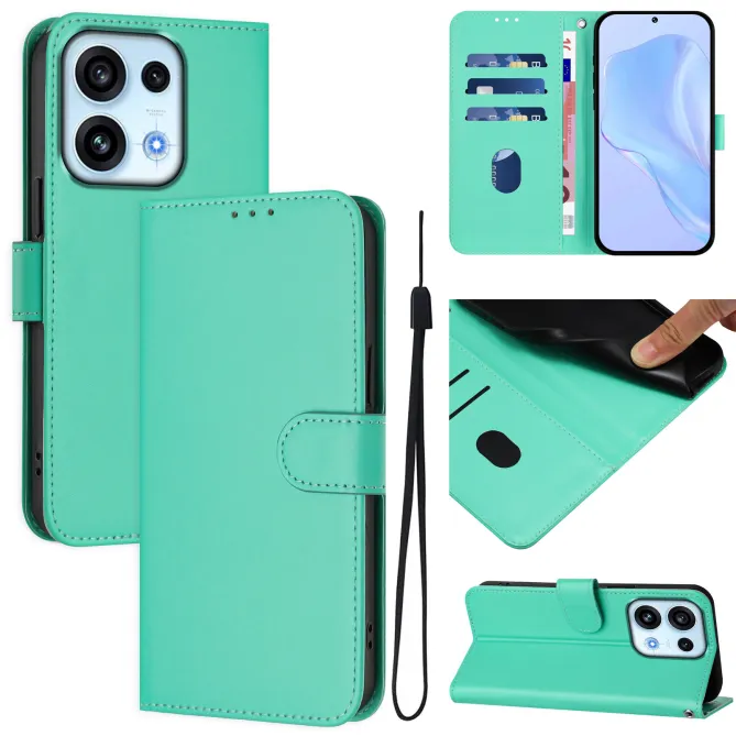 Housse OPPO Reno16 F/FS Sobre avec Rangement Cartes et Cordon Vert anis - photo 29