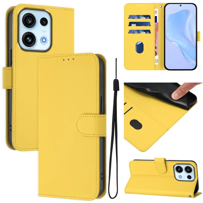 Housse OPPO Reno16 F/FS Sobre avec Rangement Cartes et Cordon Jaune - photo 36