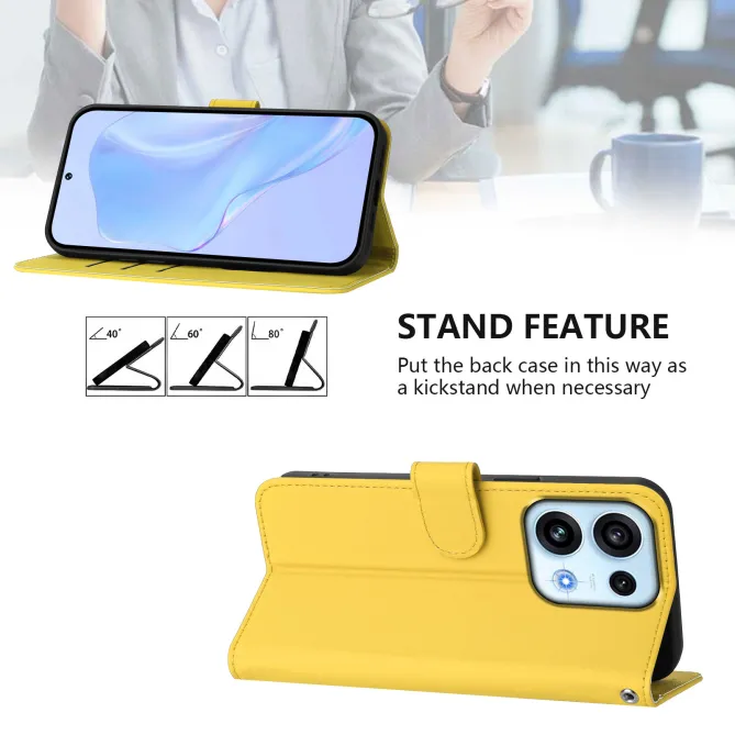 Housse OPPO Reno16 F/FS Sobre avec Rangement Cartes et Cordon Jaune - photo 37