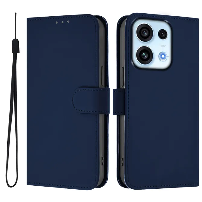 Housse OPPO Reno16 F/FS Sobre avec Rangement Cartes et Cordon Bleu Foncé - photo 42