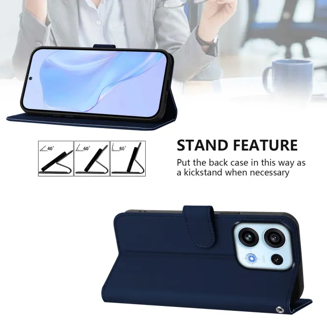Housse OPPO Reno16 F/FS Sobre avec Rangement Cartes et Cordon Bleu Foncé - photo 44