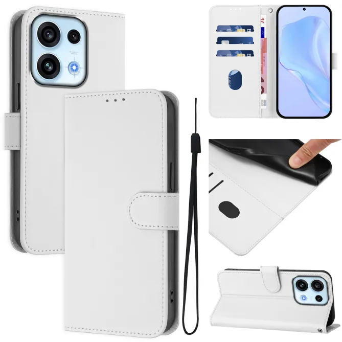 Housse OPPO Reno16 F/FS Sobre avec Rangement Cartes et Cordon Blanc - photo 50