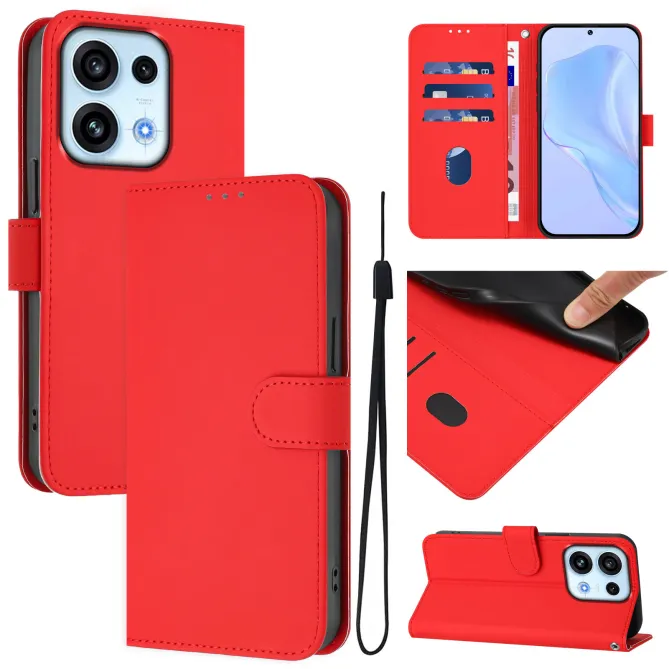 Housse OPPO Reno16 F/FS Sobre avec Rangement Cartes et Cordon Rouge - photo 57