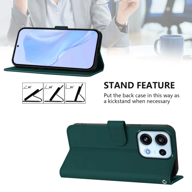 Housse OPPO Reno16 F/FS Sobre avec Rangement Cartes et Cordon Vert foncé - photo 65