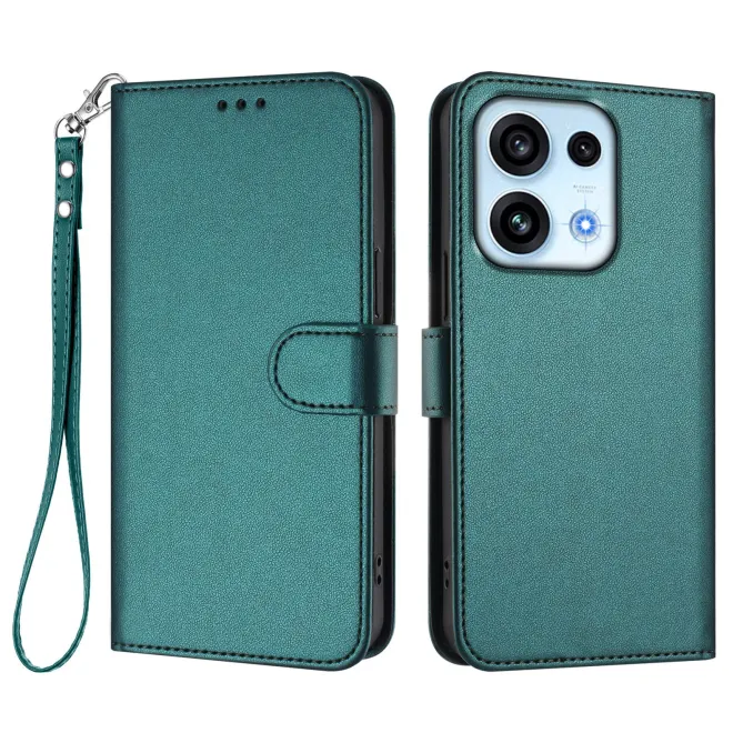 Housse OPPO Reno16 F/FS Classique à Surpiqûres Contrastées Bleu Paon - photo 10