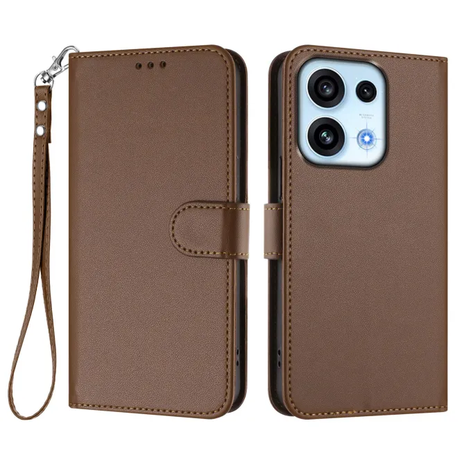 Housse OPPO Reno16 F/FS Classique à Surpiqûres Contrastées Marron - photo 28