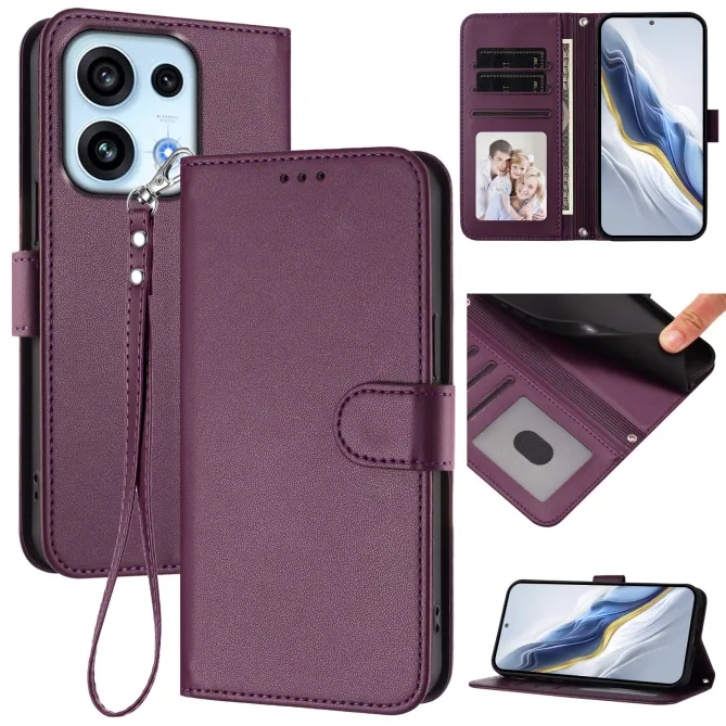 Housse OPPO Reno16 F/FS Classique à Surpiqûres Contrastées Vin Rouge - photo 38