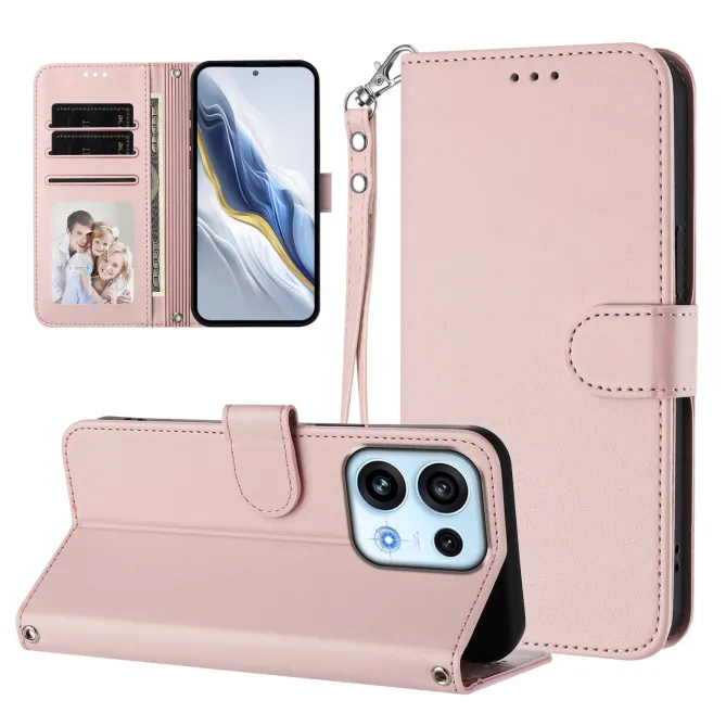 Housse OPPO Reno16 F/FS Classique à Surpiqûres Contrastées Rose - photo 47