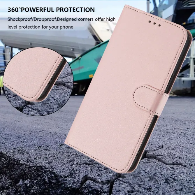 Housse OPPO Reno16 F/FS Classique à Surpiqûres Contrastées Rose - photo 49