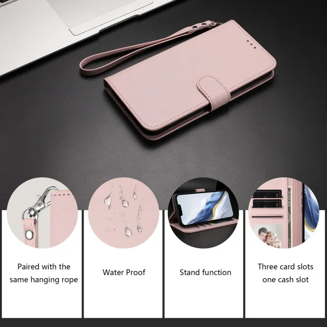 Housse OPPO Reno16 F/FS Classique à Surpiqûres Contrastées Rose - photo 51