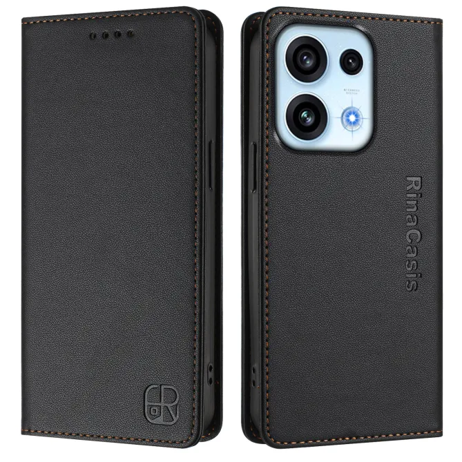 Housse OPPO Reno16 F/FS Fine à Fermeture Aimantée Anti-RFID Noir