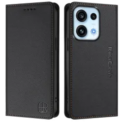 Housse OPPO Reno16 F/FS Fine à Fermeture Aimantée Anti-RFID Noir