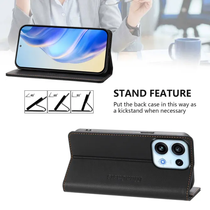 Housse OPPO Reno16 F/FS Fine à Fermeture Aimantée Anti-RFID Noir - photo 4