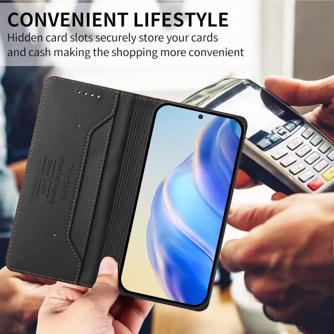 Housse OPPO Reno16 F/FS Fine à Fermeture Aimantée Anti-RFID Noir - photo 12