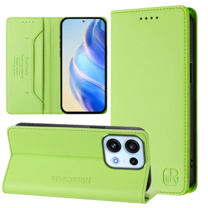 Housse OPPO Reno16 F/FS Fine à Fermeture Aimantée Anti-RFID Vert anis - photo 15