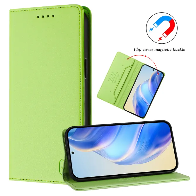 Housse OPPO Reno16 F/FS Fine à Fermeture Aimantée Anti-RFID Vert anis - photo 18