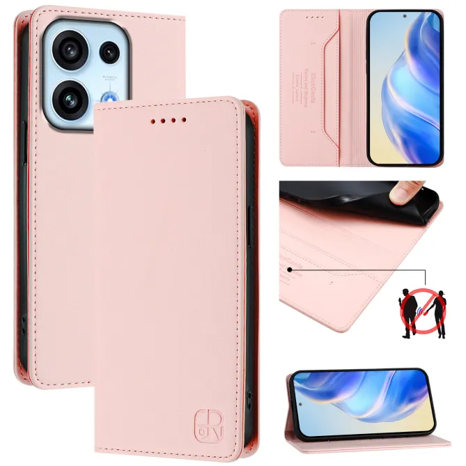 Housse OPPO Reno16 F/FS Fine à Fermeture Aimantée Anti-RFID Rose - photo 26