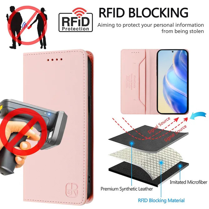 Housse OPPO Reno16 F/FS Fine à Fermeture Aimantée Anti-RFID Rose - photo 35