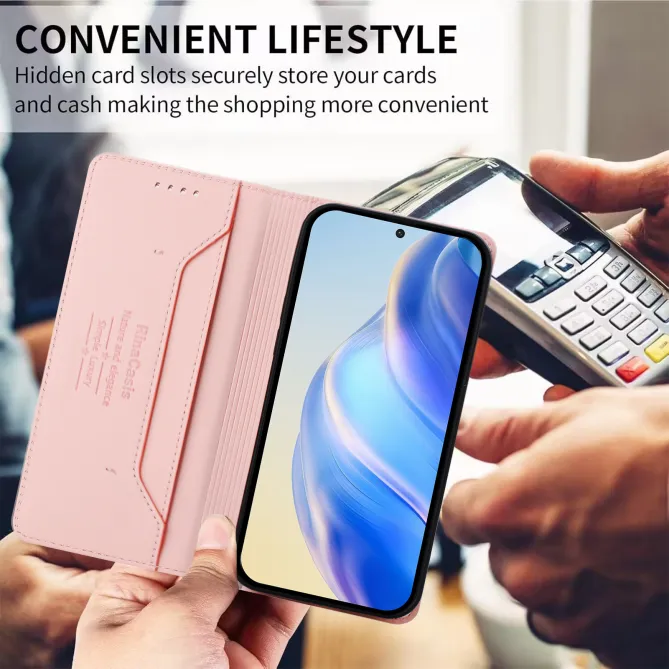 Housse OPPO Reno16 F/FS Fine à Fermeture Aimantée Anti-RFID Rose - photo 36