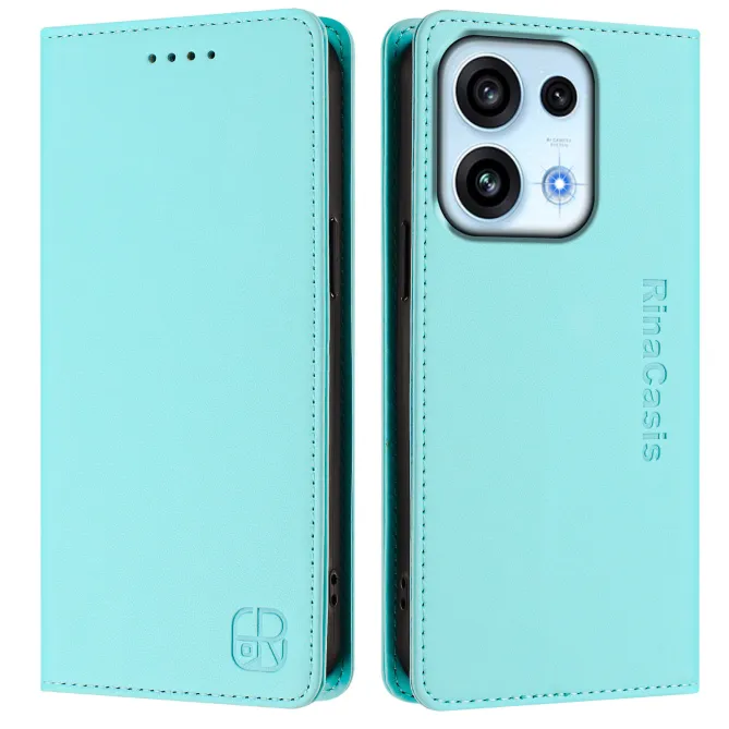 Housse OPPO Reno16 F/FS Fine à Fermeture Aimantée Anti-RFID Cyan - photo 37