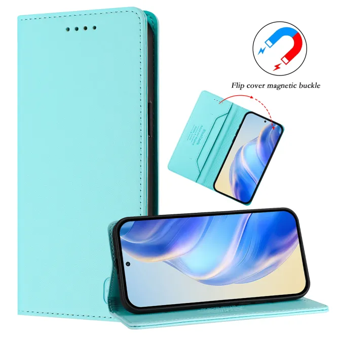 Housse OPPO Reno16 F/FS Fine à Fermeture Aimantée Anti-RFID Cyan - photo 42