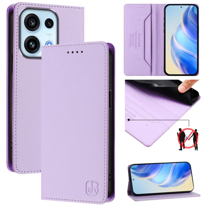 Housse OPPO Reno16 F/FS Fine à Fermeture Aimantée Anti-RFID Violet clair - photo 50