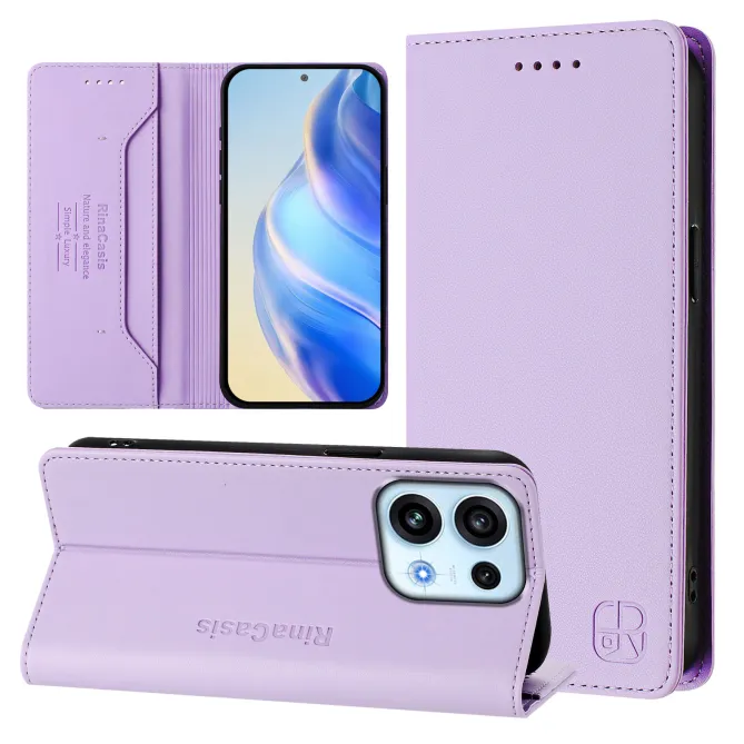 Housse OPPO Reno16 F/FS Fine à Fermeture Aimantée Anti-RFID Violet clair - photo 51