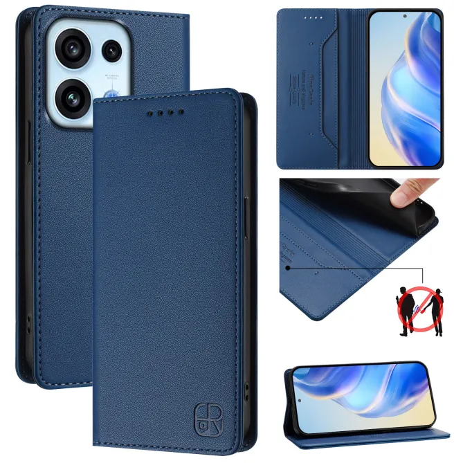 Housse OPPO Reno16 F/FS Fine à Fermeture Aimantée Anti-RFID Bleu Foncé - photo 62