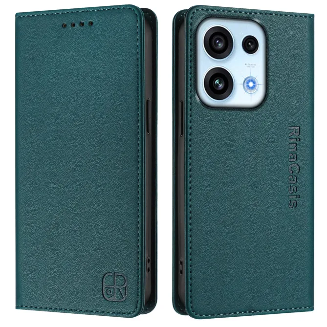 Housse OPPO Reno16 F/FS Fine à Fermeture Aimantée Anti-RFID Bleu Paon - photo 73