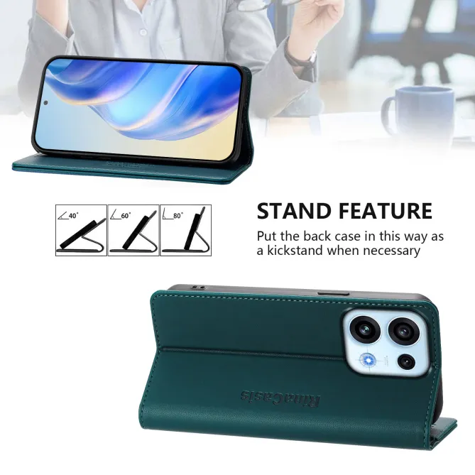 Housse OPPO Reno16 F/FS Fine à Fermeture Aimantée Anti-RFID Bleu Paon - photo 76