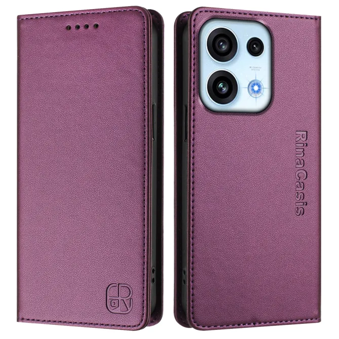 Housse OPPO Reno16 F/FS Fine à Fermeture Aimantée Anti-RFID Vin Rouge - photo 85