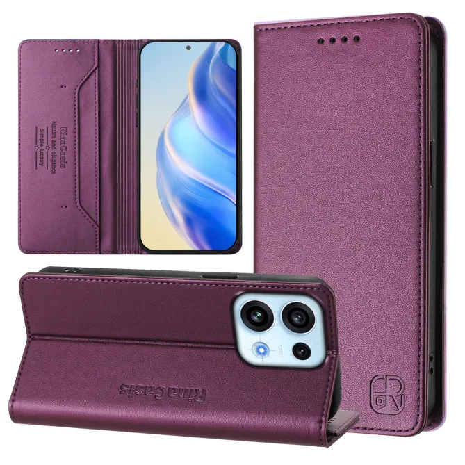 Housse OPPO Reno16 F/FS Fine à Fermeture Aimantée Anti-RFID Vin Rouge - photo 87