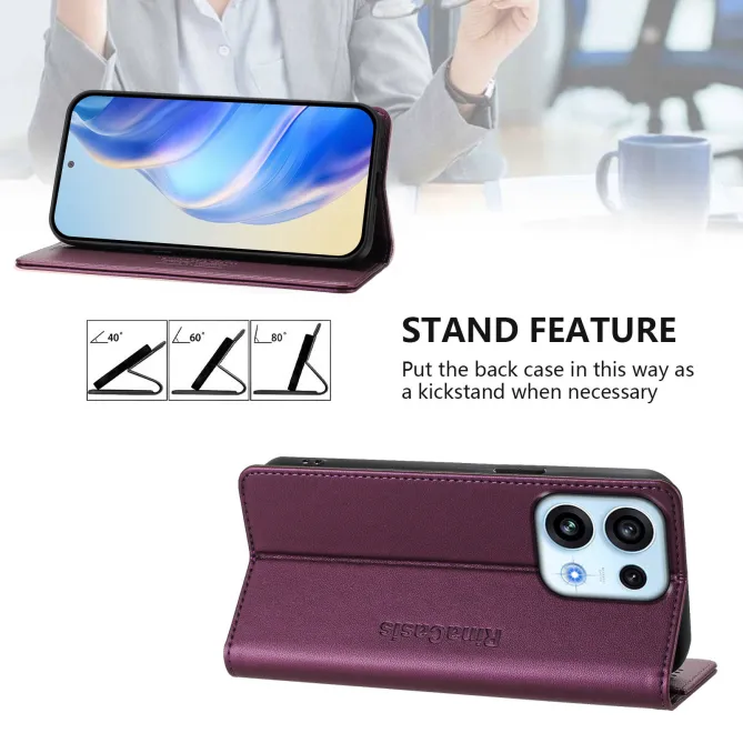 Housse OPPO Reno16 F/FS Fine à Fermeture Aimantée Anti-RFID Vin Rouge - photo 88