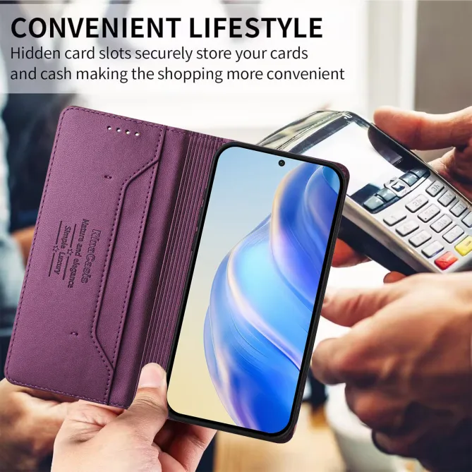 Housse OPPO Reno16 F/FS Fine à Fermeture Aimantée Anti-RFID Vin Rouge - photo 96