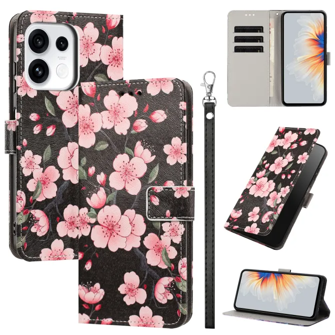 Housse pour OPPO Reno16 F/FS à Fleurs de Cerisier sur Fond Sombre - photo 2