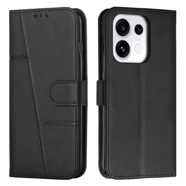 Housse pour OPPO Reno16 F/FS à Effet Surpiqûres Noir