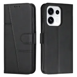 Housse pour OPPO Reno16 F/FS à Effet Surpiqûres Noir