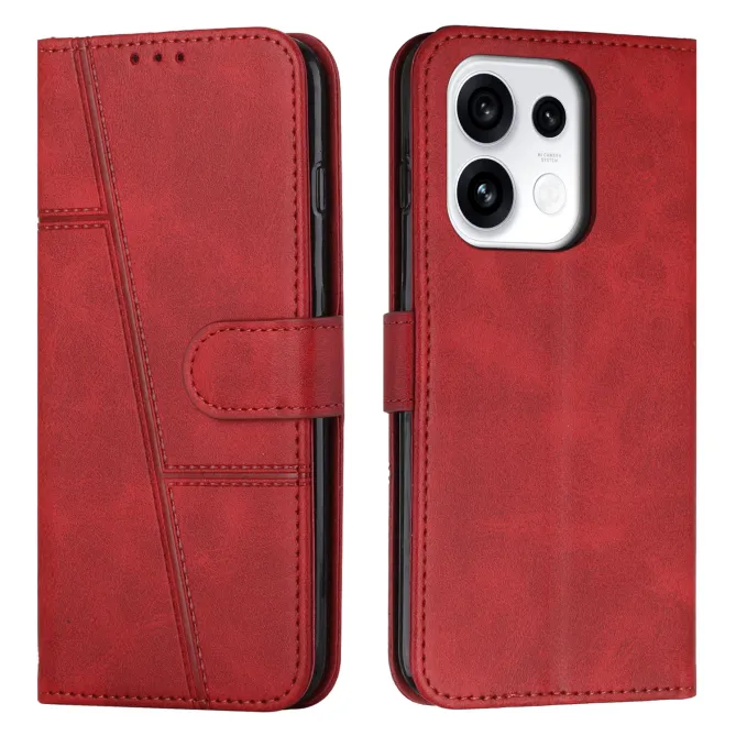 Housse pour OPPO Reno16 F/FS à Effet Surpiqûres Rouge - photo 21