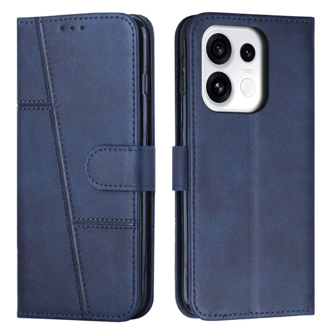 Housse pour OPPO Reno16 F/FS à Effet Surpiqûres Bleu Foncé - photo 31