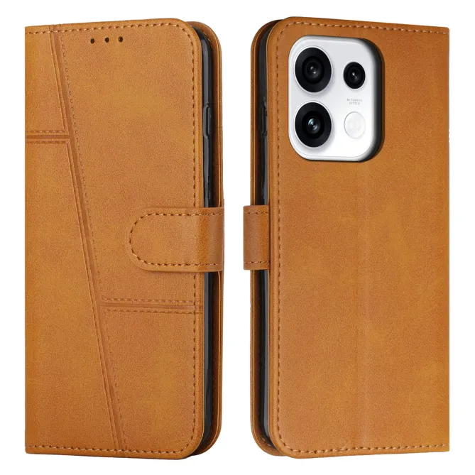Housse pour OPPO Reno16 F/FS à Effet Surpiqûres Marron Clair - photo 51