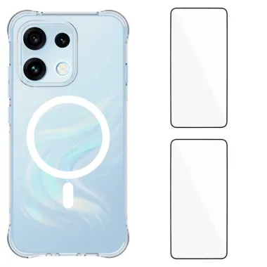 Pack Oppo Reno 16 F / 16 FS coque transparente magnétique et 2 verres trempés